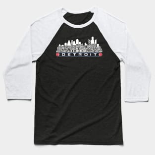 Detroit Basketball Team 23 Player Roster, Detroit City Skyline Baseball T-Shirt